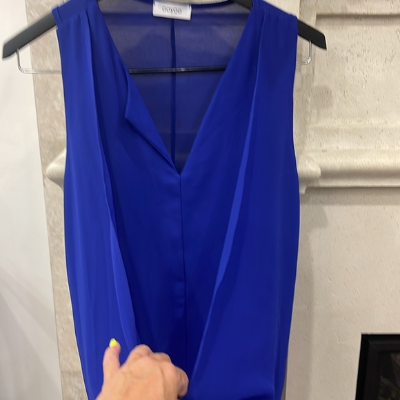 Royal Blue high low criss cross tank blouse. One size small/medium. Worn once. - Picture 8 of 8